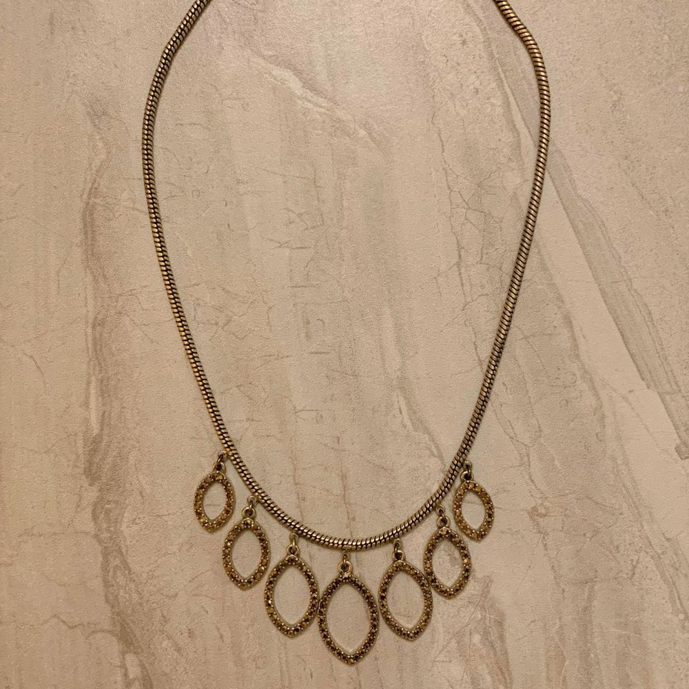 Gold & amber crystal necklace